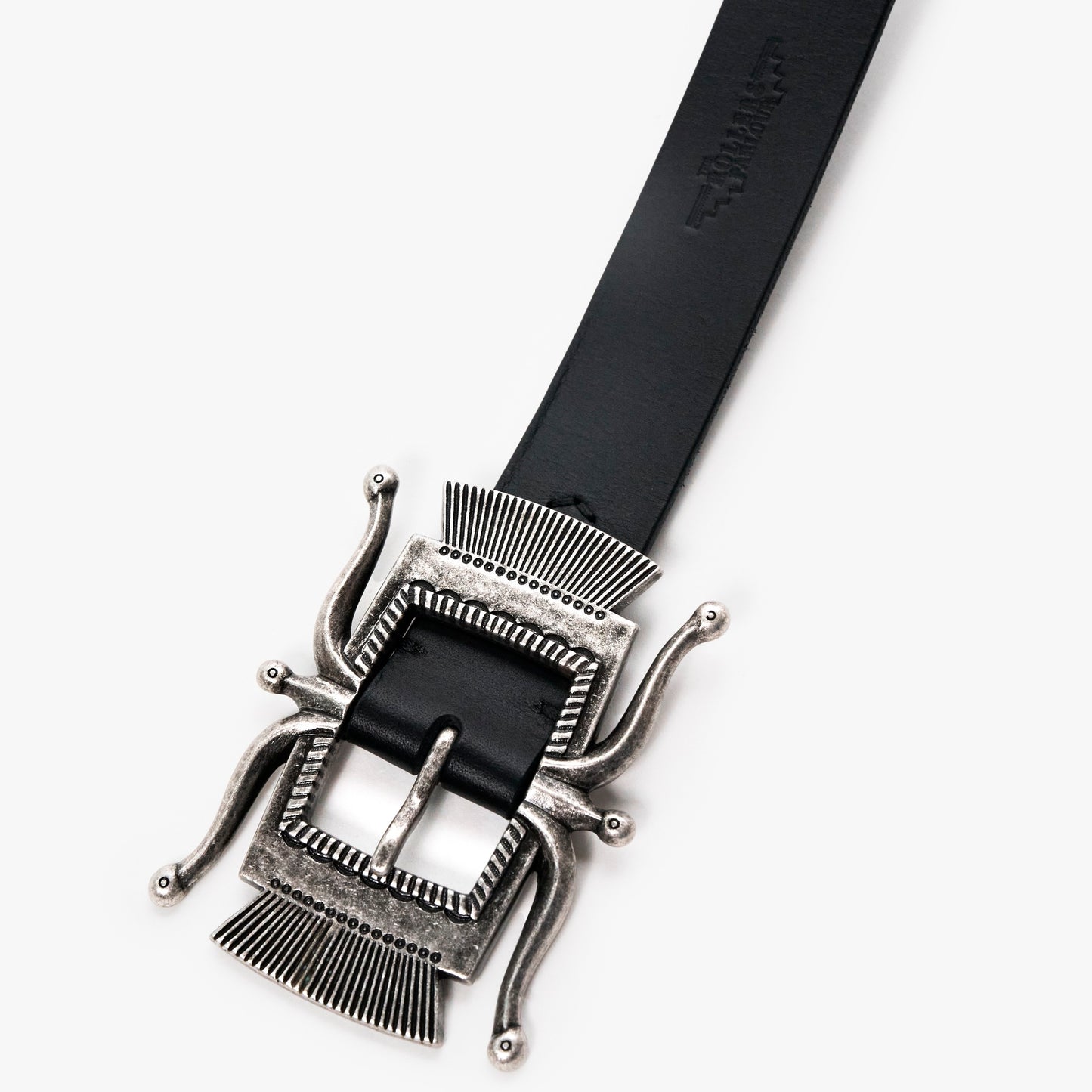 LEATHER BELT WITH STERLING STUD | BLACK