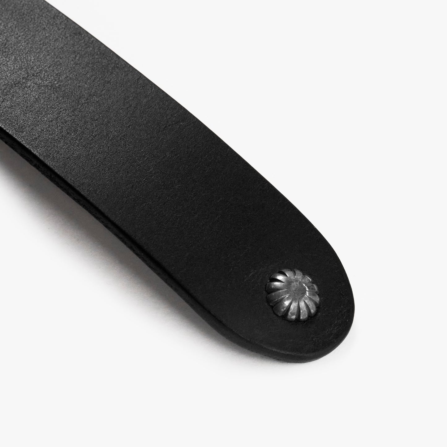 LEATHER BELT WITH STERLING STUD | BLACK