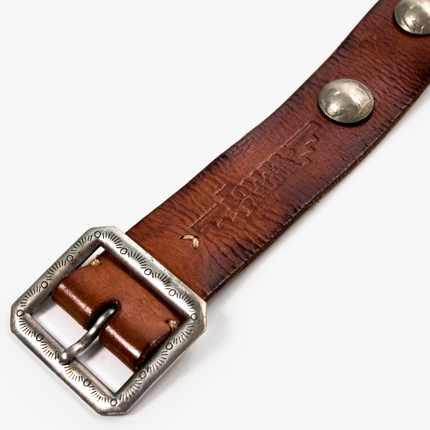 LEATHER BELT WITH CONCHOS | NATURAL