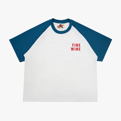FINE WINE S/S RAGLAN T-SHIRT | BLUE